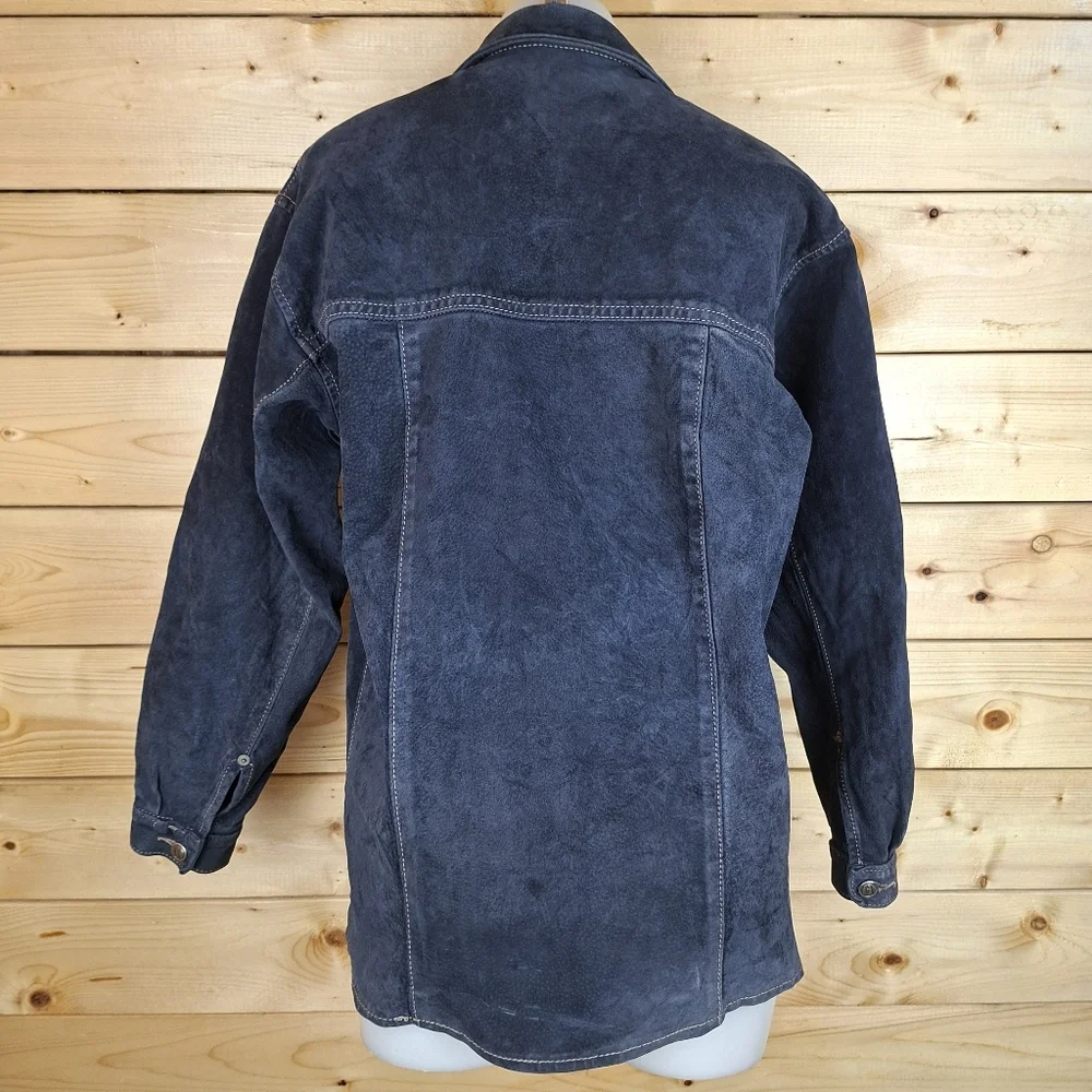 Vintage Wash & Wear Leather Suede Button Up Overshirt Jacket Shirt Coat - Picture 6 of 12